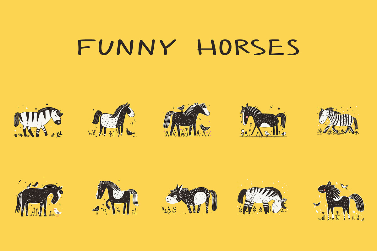 Funny horses, an Animal Illustration by Naurider (Photo 1 of 4)