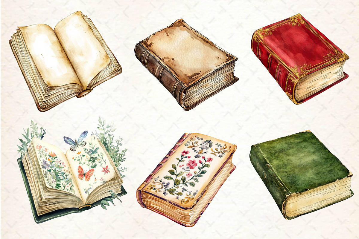 Vintage Books Clipart, an Illustration by Dream Creation (Photo 3 of 6)