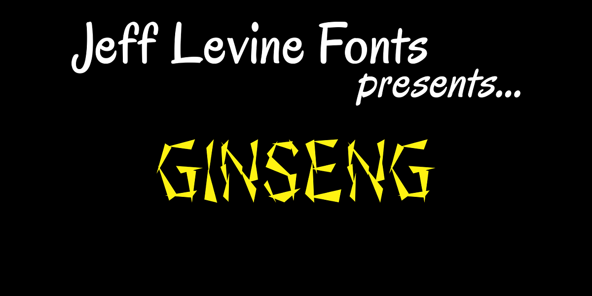 Ginseng JNL, a Font by Jeff Levine Fonts