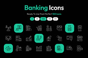 Banking Icon Art Set, an Outline Icon by Prosymbols (Thumbnail 1 of 8)
