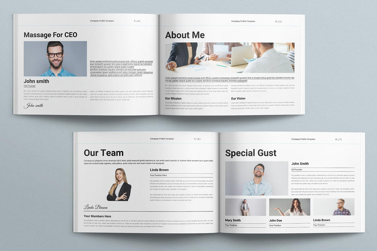 Company Profile Template Landscape, a Brochure Template by E-Type (Photo 3 of 5)
