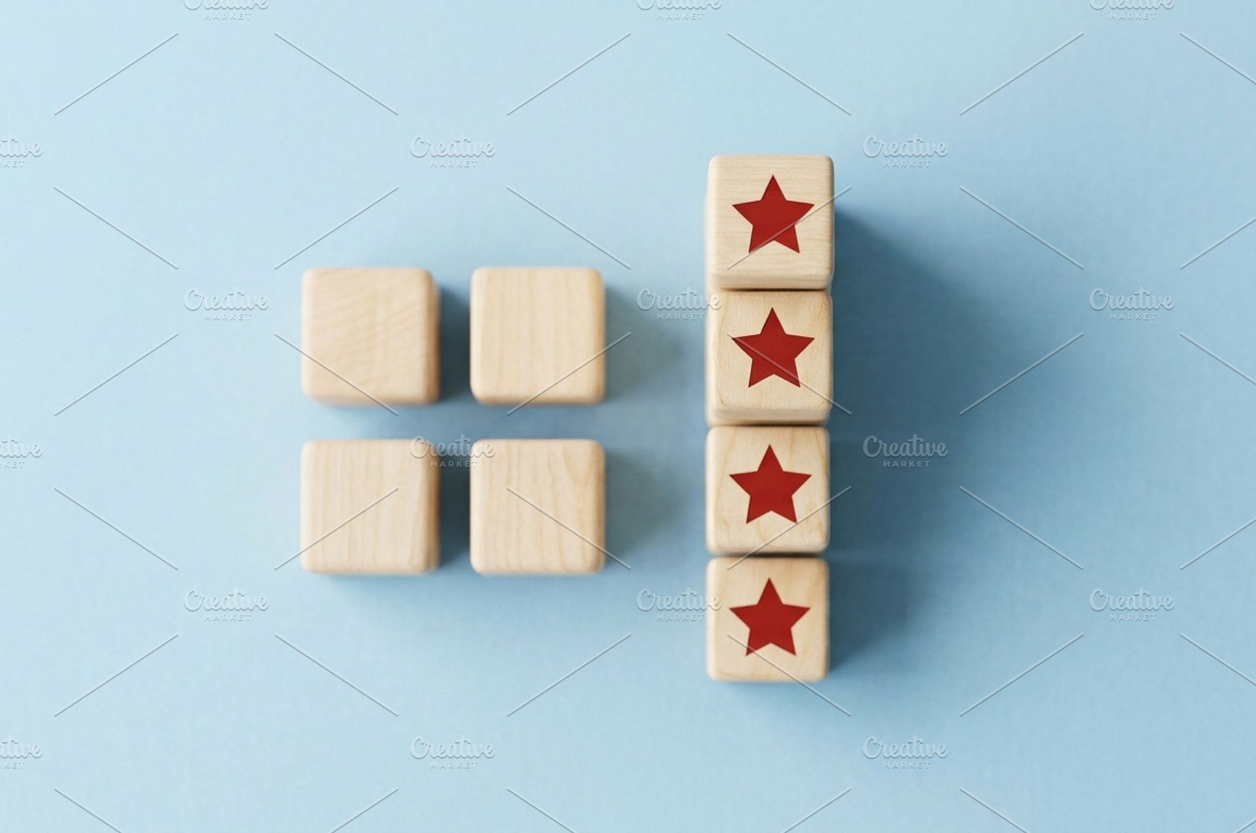 Wooden Blocks with Star Rating, a Business Photo by thepslr