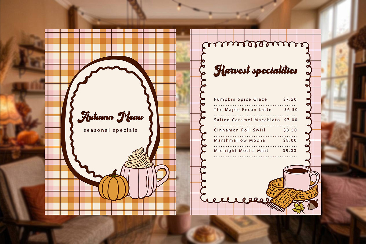 Retro Autumn Coffee Clipart Vector, a Seasonal Illustration by SunnJaneArt (Photo 9 of 19)