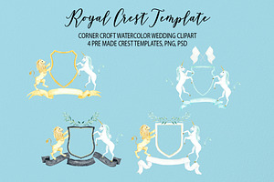 Watercolor Royal Crest Template