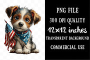 4th of July Dog Whimsical Clipart, an Animal Illustration by Designking (Thumbnail 4 of 5)