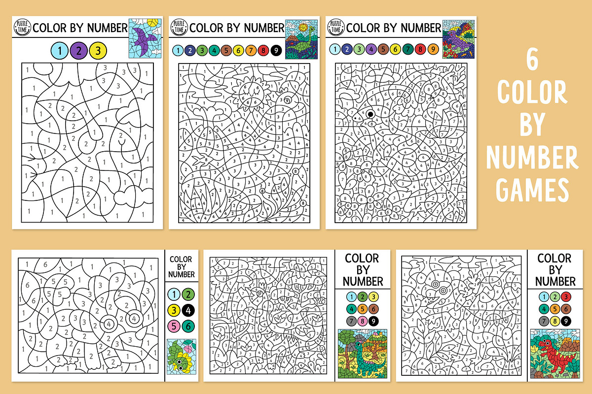 Dinosaur coloring games for kids, an Education Illustration by Lexi Claus (Photo 10 of 17)