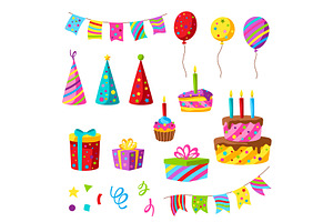 Happy Birthday icon set., an Object Graphic by incomible