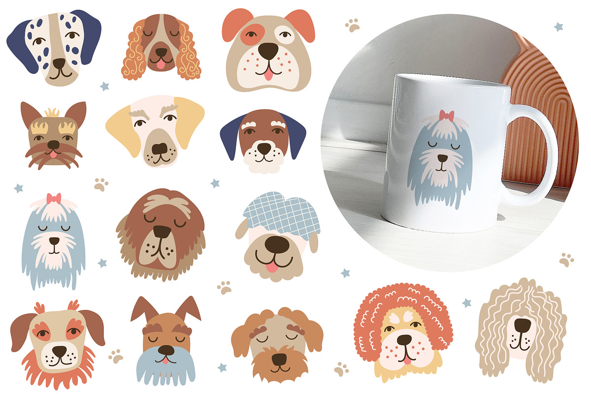 Dog Face Clipart, A-Z Breed Poster, an Animal Illustration by DearLetters (Photo 5 of 7)