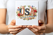 USA 250 Years of Freedom Floral PNG, an Illustration by CraftArtStudio (Thumbnail 2 of 4)