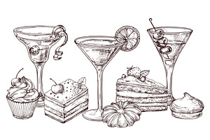 Hand drawn desserts and soft, a Background Graphic by Valerie Bodnar