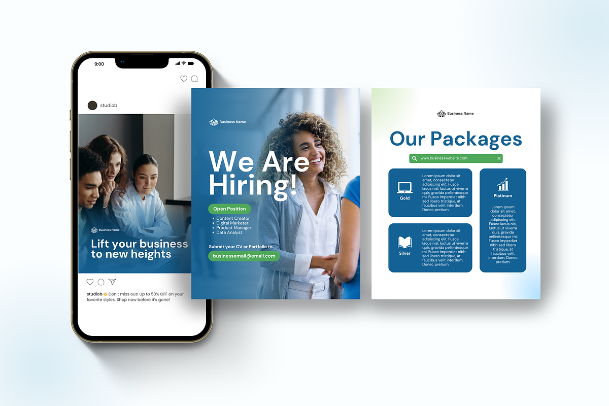 Social Media | IG, FB, LinkedIn, a Social Media Template by Studio B | Canva Template (Photo 9 of 12)