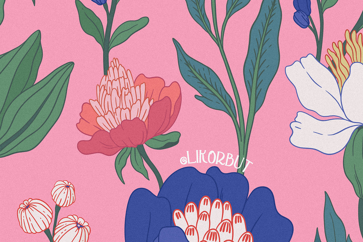 Modern Botanical Pattern and Plants, a Pattern Graphic by likorbut (Photo 14 of 15)