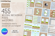455 Canva Neutral Instagram Template, a Social Media Template by Emerald Eyes Design (Thumbnail 1 of 13)