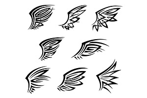 Black Tribal Wings Tattoos