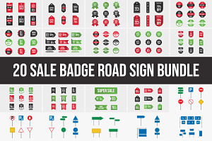 Sale Badge Road Sign Vector Bundle, a Templates & Theme by Iftikhar Alam
