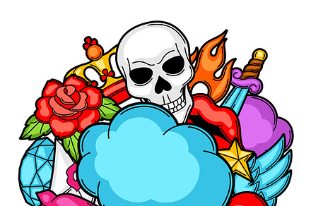 Backgrounds with tattoo symbols., a Card Template by incomible