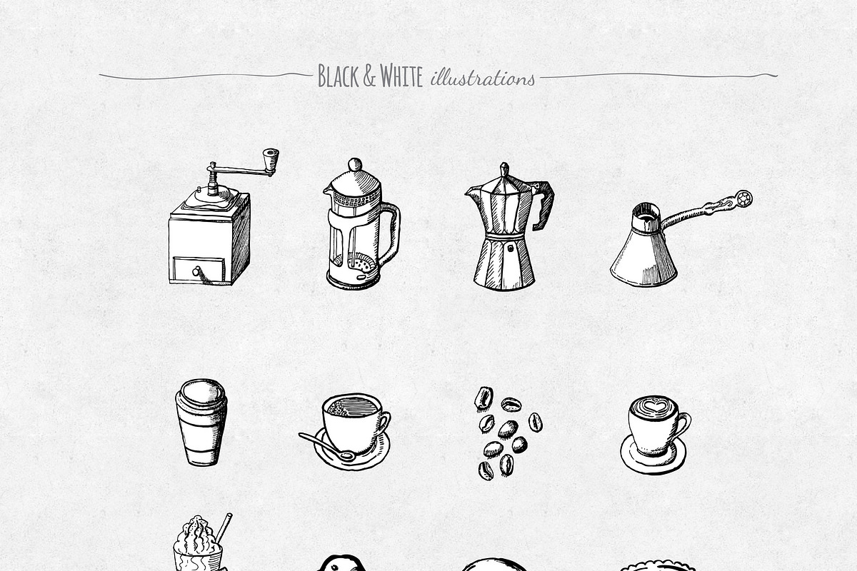 Coffee elements, a Food Illustration by graphicsoup (Photo 2 of 5)