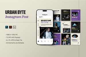 Urban Byte - Instagram Post, a Social Media Template by StreaksideStd
