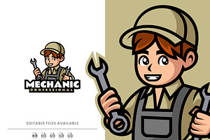 Mascot Mechanic Logo Design, a Branding & Logo Template by Artnivora.Std