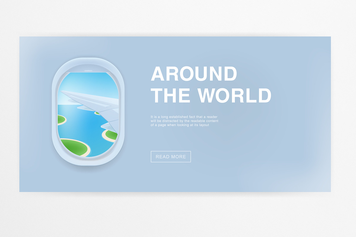 Airplane window banner, a Transportation Illustration by Good Studio (Photo 2 of 4)