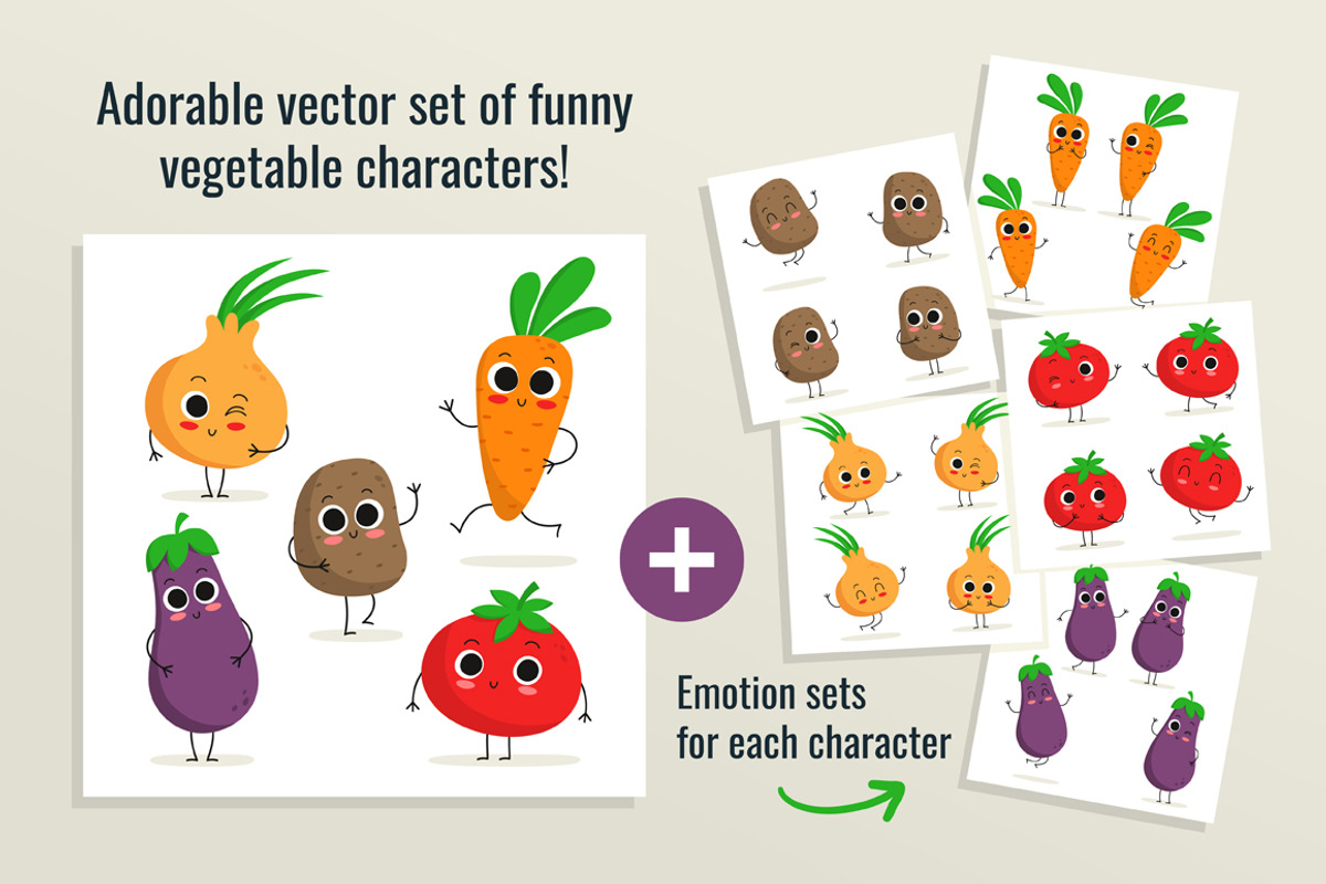 Cute happy vegetables! :), an Illustration by Zhe Vasylieva (Photo 2 of 3)