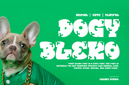 Dogy Bleko - Animal Font, a Sans Serif Font by Iqsiart Studio