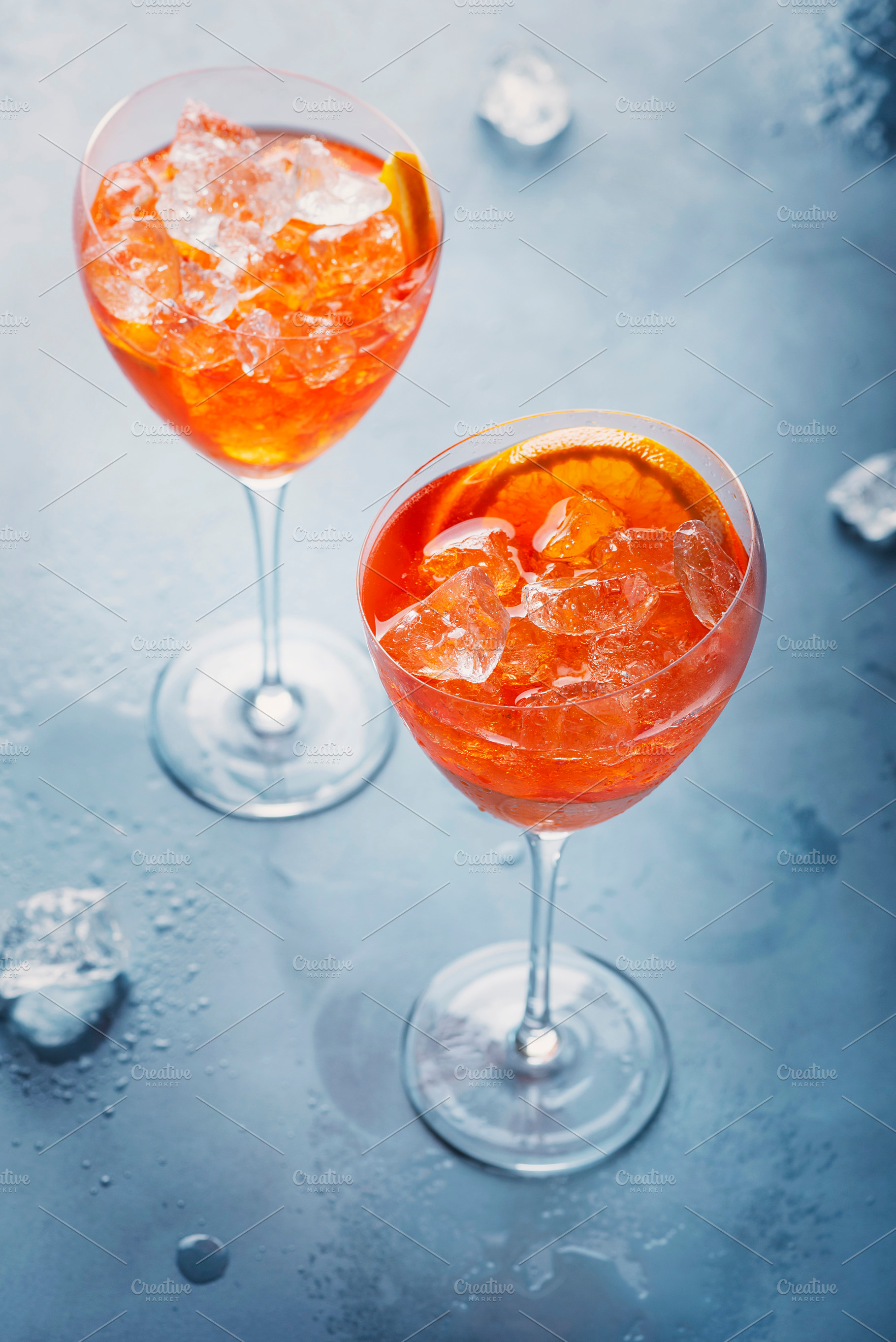 Italian aperitif aperol spriz featuring italy, sparking, and happiness, a Food & Drink Photo by oxana.denezhkina