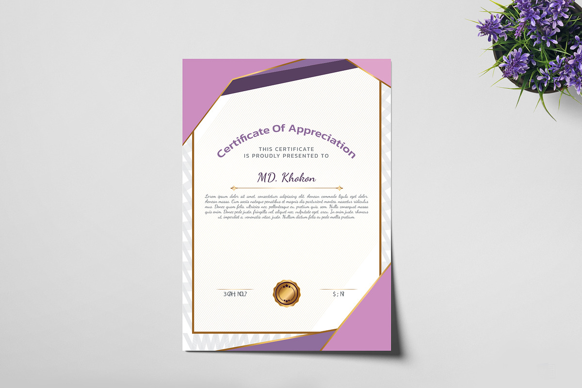 Creative Certificate Design Template, a Stationery Template by MRI STUDIO