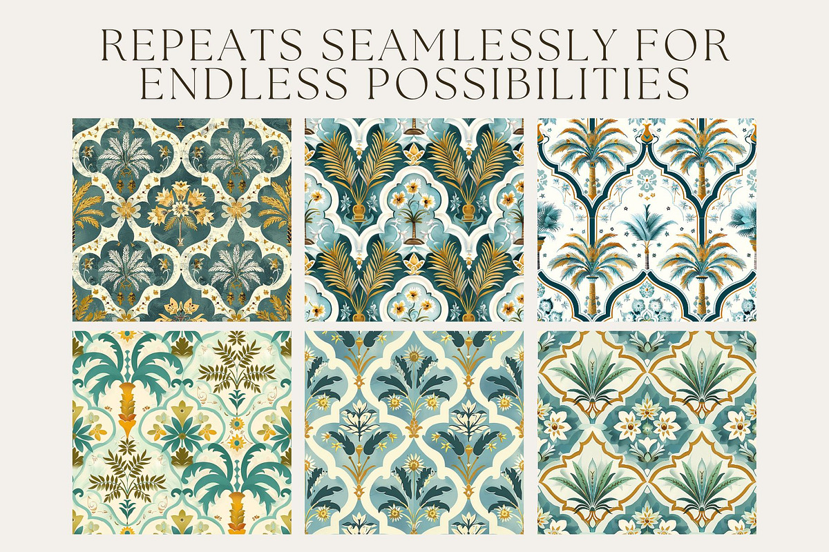 10 Farah's Mosaic Bloom Patterns, a Pattern Graphic by Inknfolly (Photo 2 of 6)