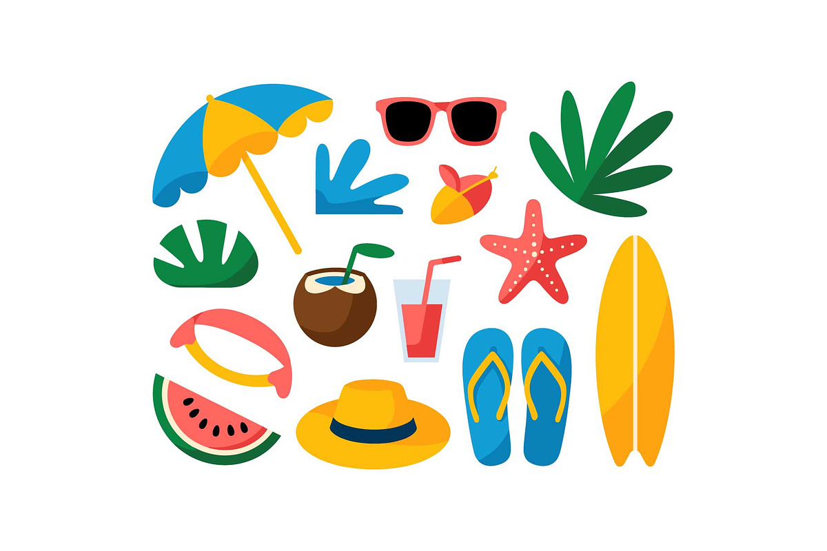 Summer Beach Elements Vector, an Object Graphic by jahid234 (Photo 7 of 13)