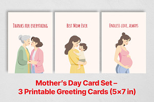 Mother’s Day Card Set, a Card Template by Chist Design