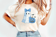 Retro Blue Denim Ghost Png, an Illustration by Watercolor design (Thumbnail 3 of 3)