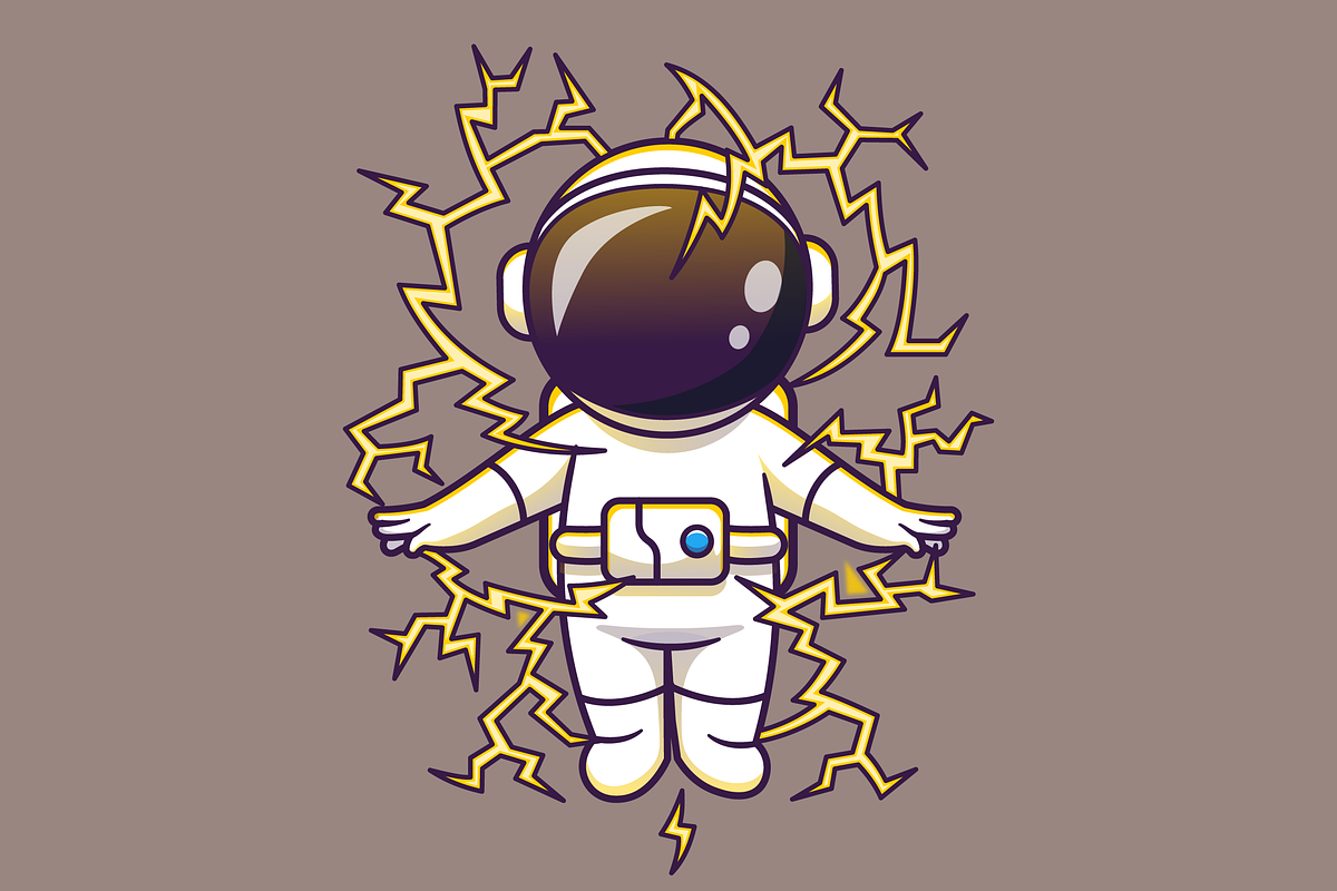 Cute Astronaut Electricity Lightning, a Technology Illustration by Catalyst Labs (Photo 2 of 3)