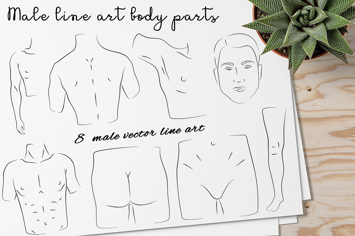Body parts vector line art set, an Illustration by OctopusRider (Photo 5 of 5)