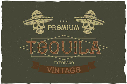 Tequila Vintage Label Typeface, a Symbol Font by Anton Antipov