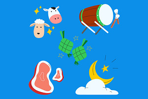 Blue Eid Al Adha Asset Illustration, an Object Illustration by graphicook