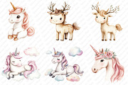 Neutral Unicorn Clipart, an Illustration by Watercolor design (Thumbnail 4 of 12)