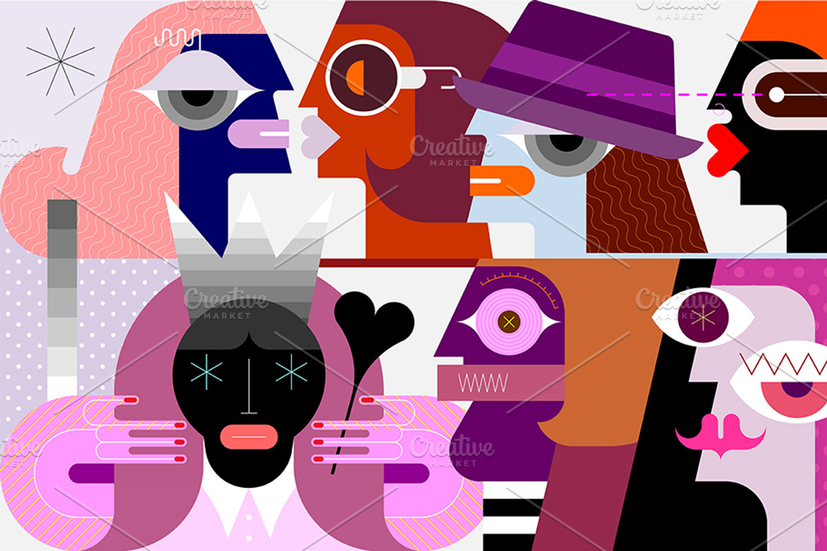 Large Group Of People Vector Artwork, a Person Illustration by danjazzia (Photo 2 of 2)