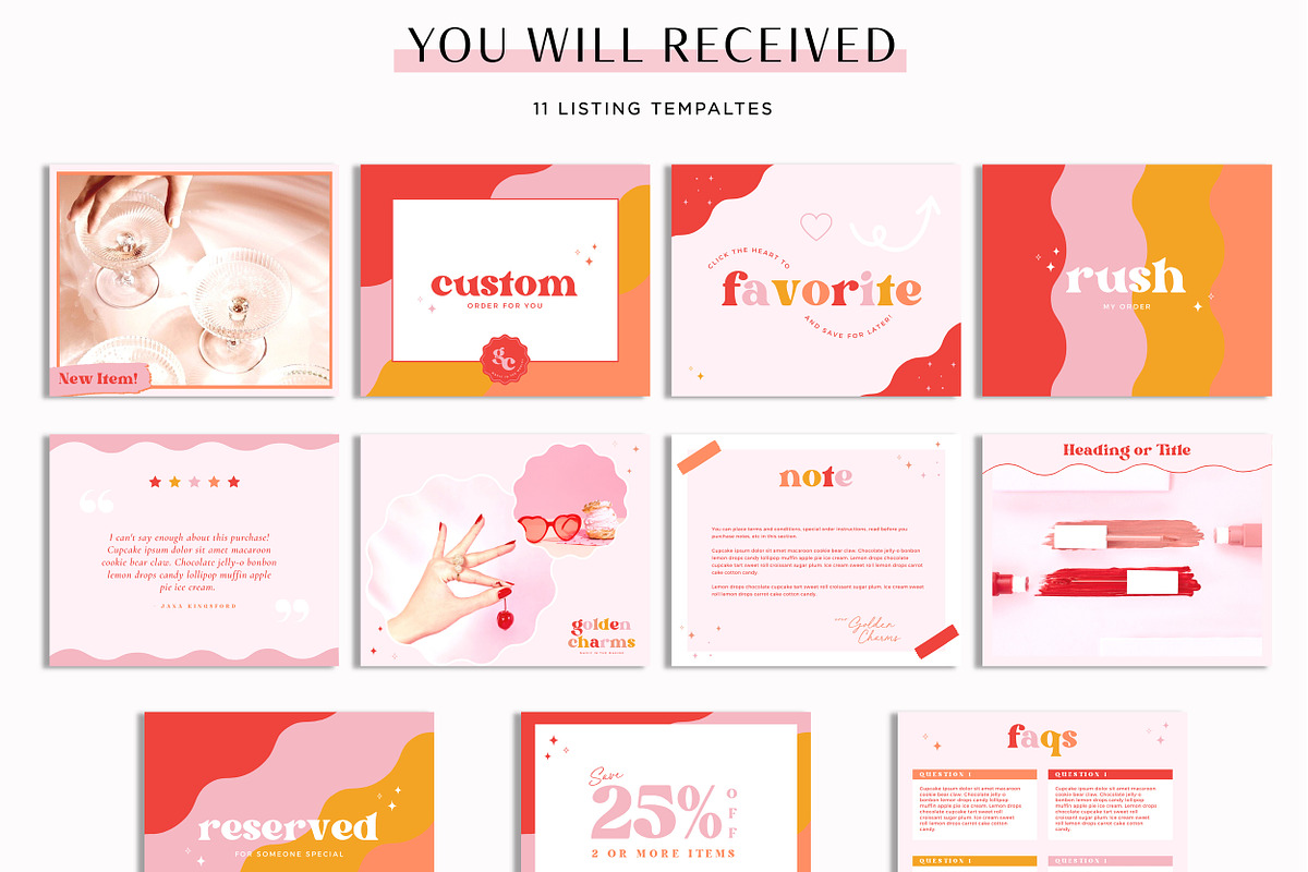 Etsy Shop Kit Bright Boho, a Branding & Logo Template by Macarons and Mimosas (Photo 3 of 9)