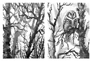 Serenity Landscape Ink Painting, a Decorative Illustration by Valentyna Smordova (Thumbnail 5 of 5)
