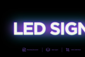 LED Sign Text Effect Design