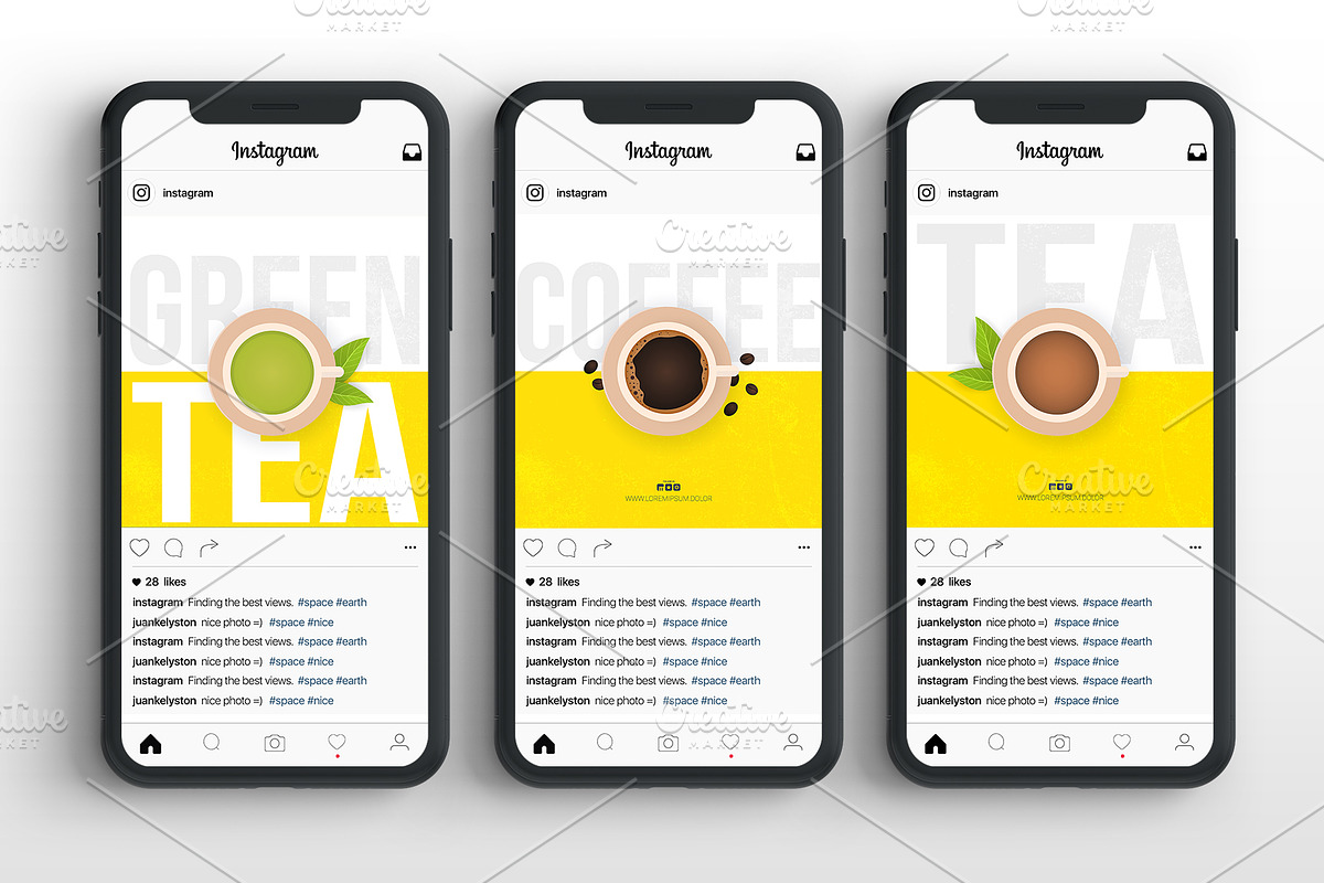 Coffee and Tea Social Media banners, a Social Media Template by Leo Edition (Photo 2 of 5)