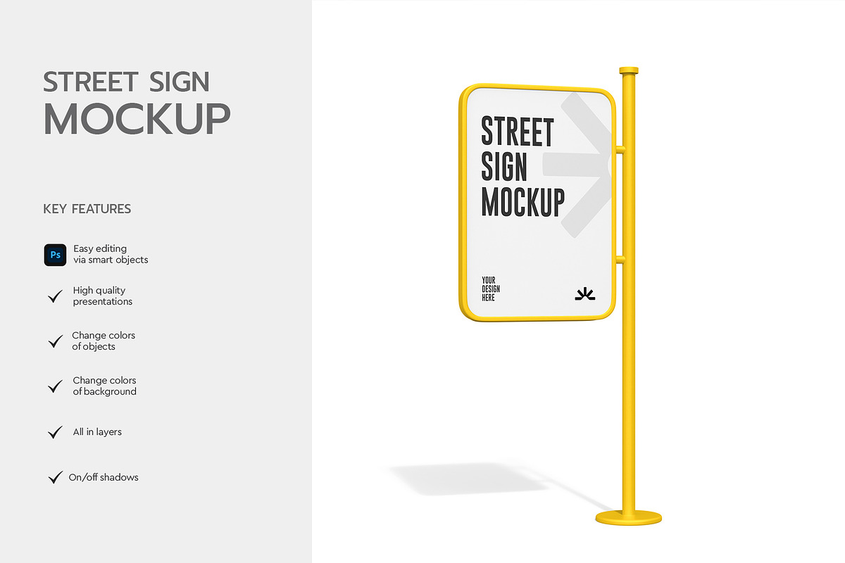 Street Minimal Roadeside Sign Mockup, a Product Mockup by graphypix (Photo 2 of 4)