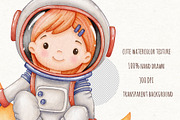 Astronaut Space Watercolor Clipart, an Object Illustration by ekossa_art (Thumbnail 5 of 6)