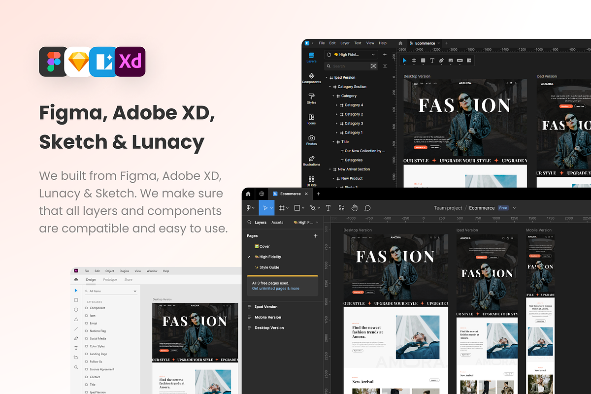 Amora - Fashion E-commerce Website, an UI Kit Template by Agensip Design Agency (Photo 6 of 10)