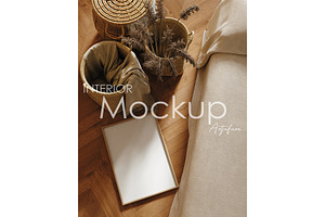 Frame mockup in home interior, a Marketing Template by Artjafara