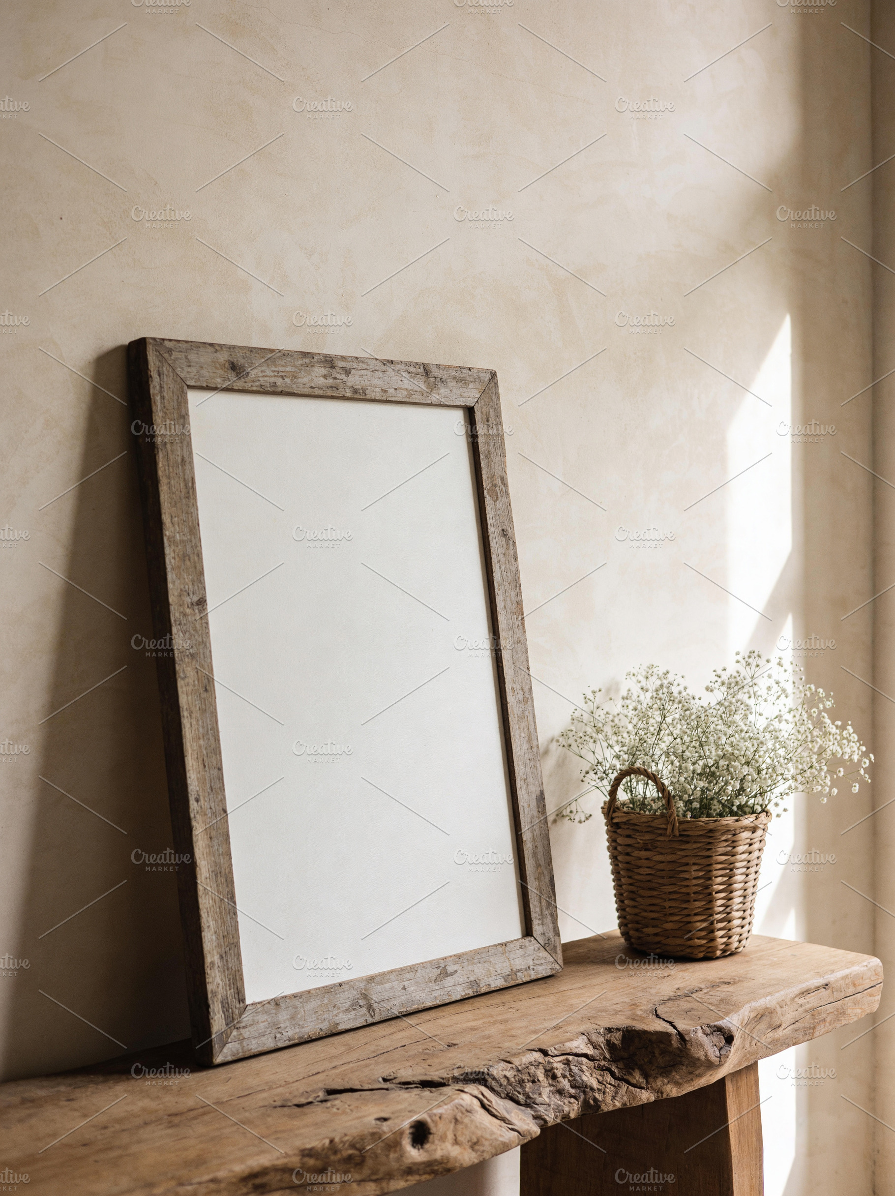 Rustic Wood Frame Mockup, an Architecture Photo by Virgo Studio