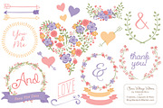 Wildflower Heart & Banners, an Illustration by Amanda Ilkov (Thumbnail 1 of 4)