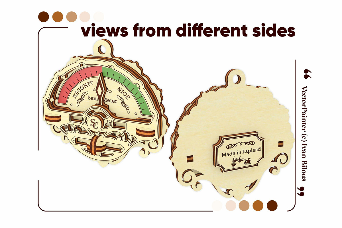 Santa Meter Ornament - Laser Cut, an Object Graphic by VectorPainter (Photo 7 of 10)