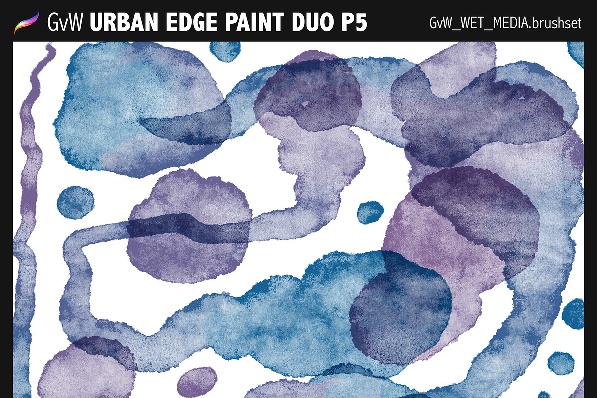 70+ Watercolor & Wet Paint Brushes preview 5
